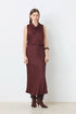Suncoo satin plum midi skirt jupe flavie